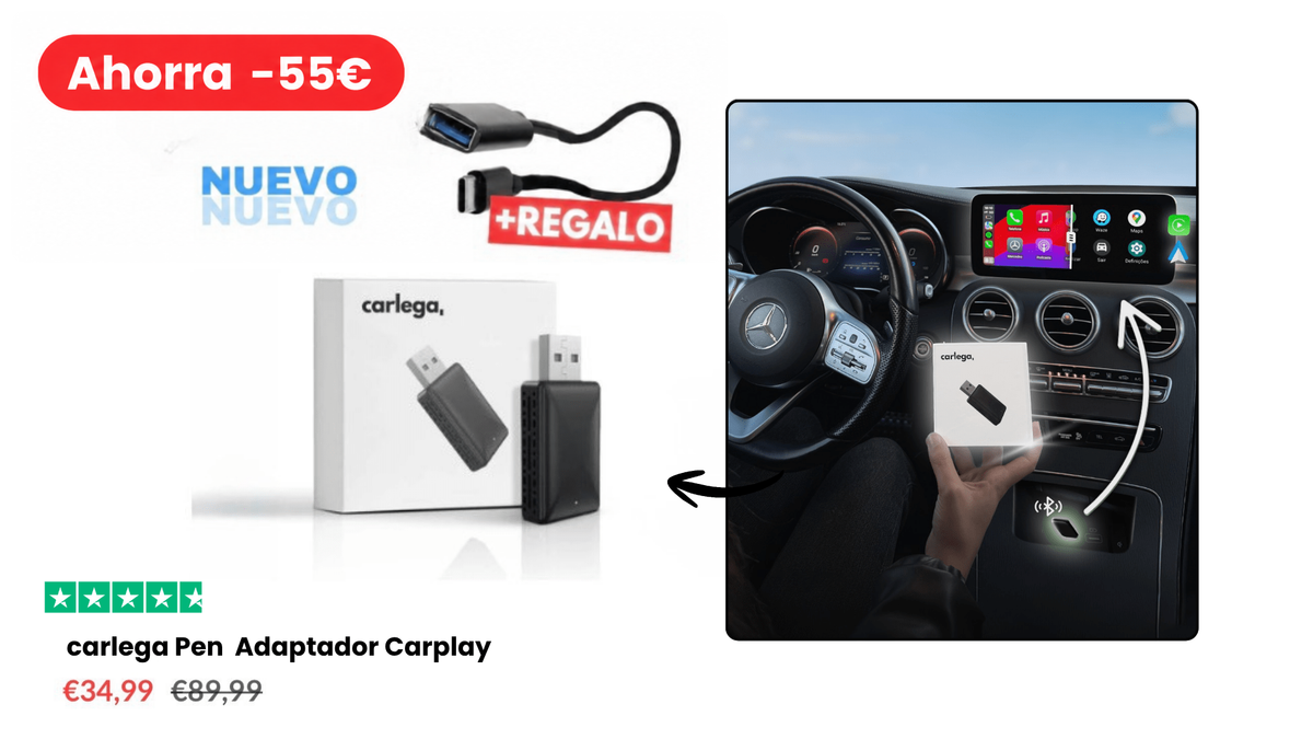 Adaptador CarPlay inalámbrico Carlega Pen: ahorra 55 €, nuevo, con regalo