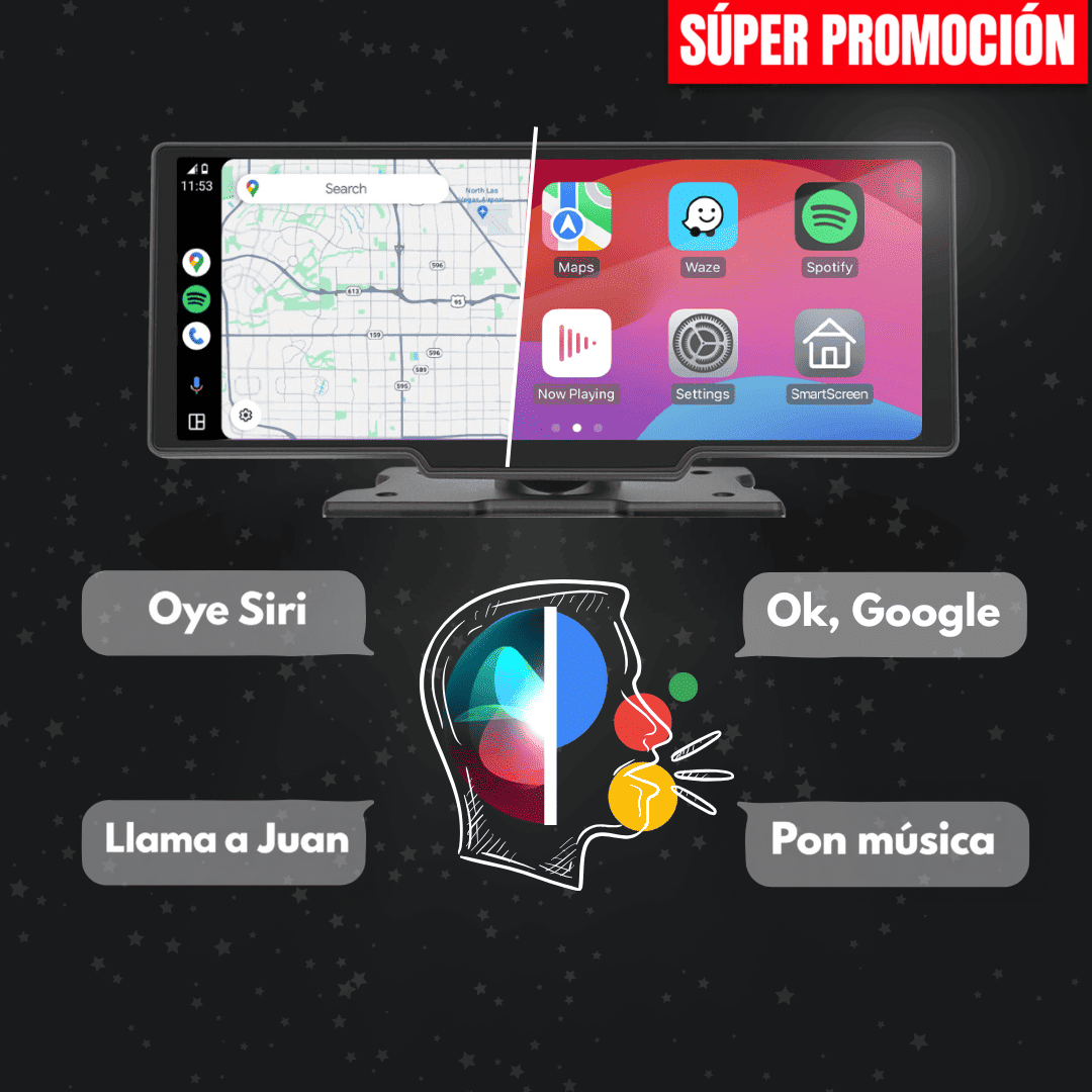 Pantalla Carlega PRO con control por voz Siri y Google, súper promoción
