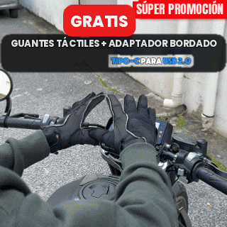 Pantalla para moto Carlega Bike con guantes táctiles y adaptador bordado de regalo
