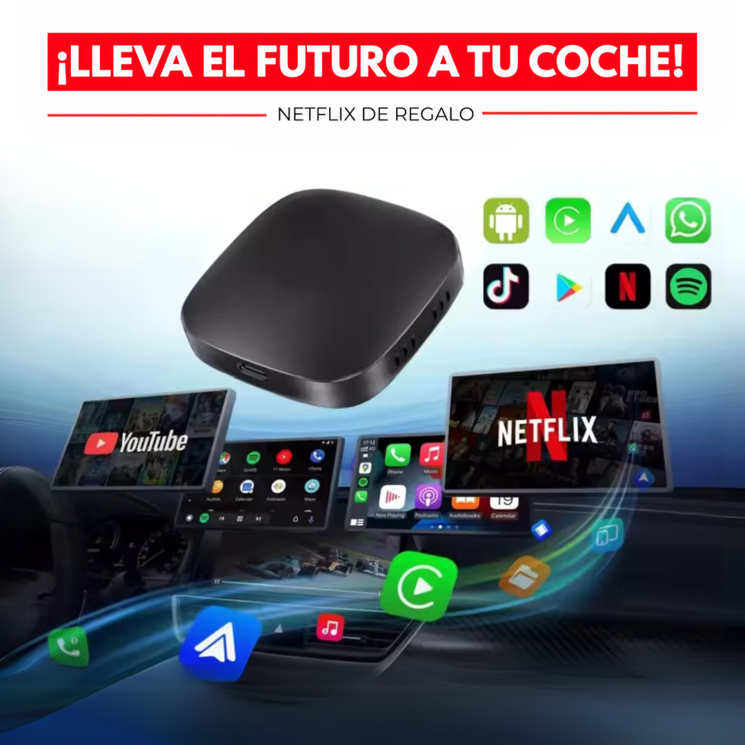 Smart Box Carlega: lleva el futuro a tu coche con Netflix, YouTube, Spotify y más apps, Netflix de regalo